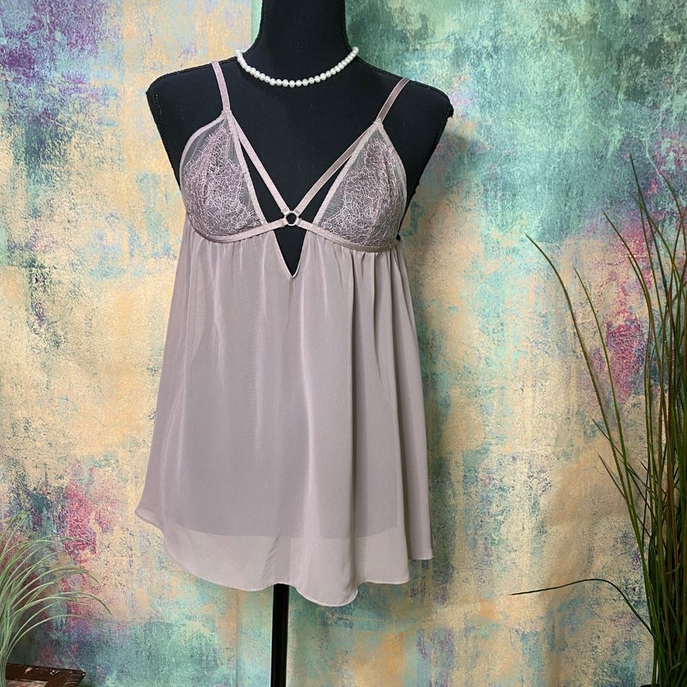 ๐Victoria's Secret Sexy Lace Mauve Chemise - Picture 1 of 8